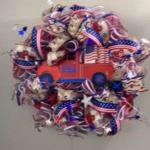 Patriotic truck wreath